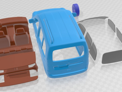 Renault Kangoo 2010 Druckbares Auto 3D Druckmodell