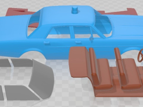 Coche imprimible Galaxie 500 Sedan Police 1966 Modelo de impresión 3D