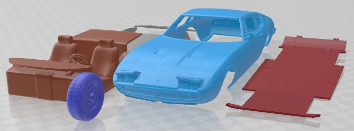 玛莎拉蒂 Ghibli Coupe 1967 可打印汽车 3D 打印模型 .c4d .max .obj .3ds .fbx .stl .blend