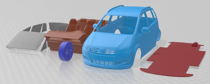 Fiat Idea 2011 Printable Car 3D Print Model .c4d .max .obj .3ds .fbx .stl .blend 