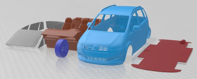 Fiat Idea 2011 Printable Car 3D Print Model .c4d .max .obj .3ds .fbx .stl .blend