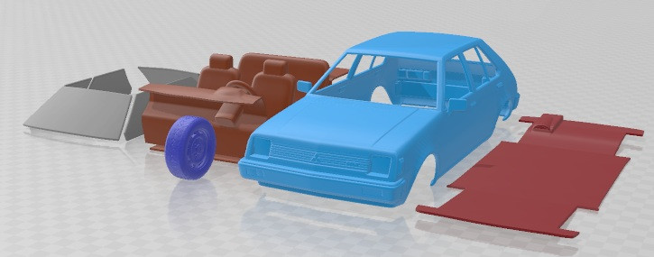 मित्सुबिशी कोल्ट 1978 प्रिंट करने योग्य कार 3D प्रिंट मॉडल .c4d .max .obj .3ds .fbx .stl .blend 