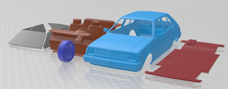 Mitsubishi Colt 1978 Printable Car 3D Print Model .c4d .max .obj .3ds .fbx .stl .blend 