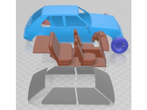 Mitsubishi Colt 1978 Printable Car 3D Print Model