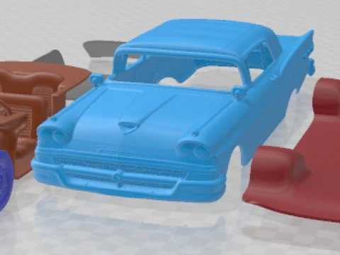 Carro para impress&atilde;o Fairlane 500 Sunliner 1958 Modelo de Impressão 3D