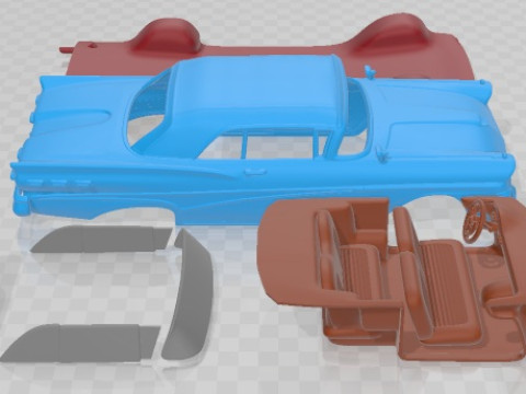 Coche imprimible Fairlane 500 Sunliner 1958 Modelo de impresión 3D