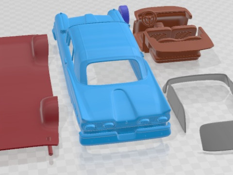 Coche imprimible Fairlane 500 Sunliner 1958 Modelo de impresión 3D
