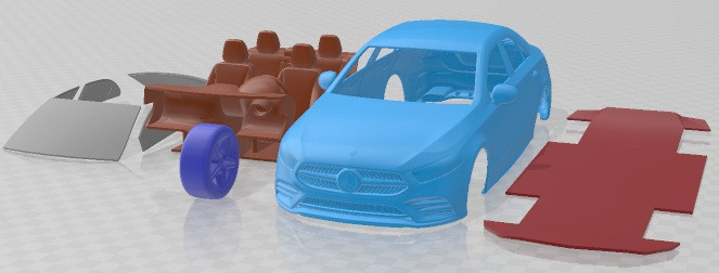 Mercedes Benz A Class L Sedan 2019 для друку 3D Принт Модель .c4d .max .obj .3ds .fbx .stl .blend 