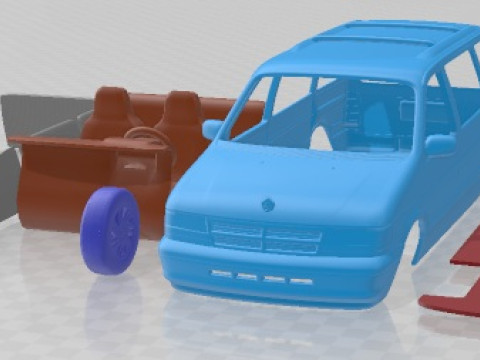 Dodge Caravan 1990 afdrukbare auto 3D printmodel