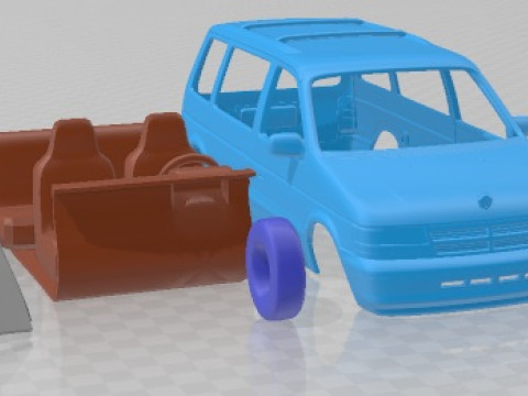 Dodge Caravan 1990 Printable Car 3D Print Model