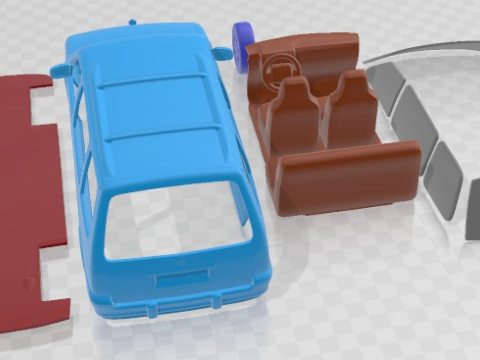 Dodge Caravan 1990 Printable Car 3D Print Model