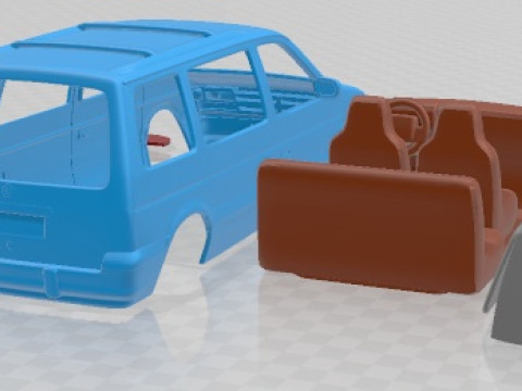 Dodge Caravan 1990 Printable Car 3D Print Model