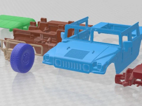Hummer H1 1992 Yazdırılabilir Araba 3D Baskı Modeli