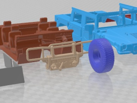 Hummer H1 1992 Printable Car 3D Print Model