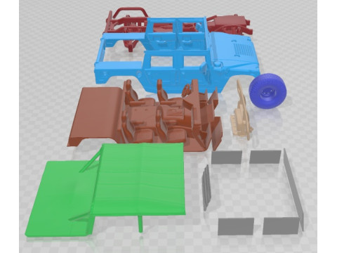 Hummer H1 1992 Printable Car 3D Print Model