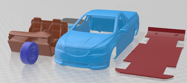 Holden VF Commodore UTE 2014 Printable Car 3D Print Model .c4d .max .obj .3ds .fbx .stl .blend 