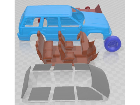 Jeep Grand Cherokee Limited 1993 Printable Car 3D Print Model