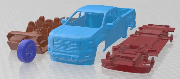 Coche Imprimible GMC Canyon 2015 Modelo de impresión 3D .c4d .max .obj .3ds .fbx .stl .blend