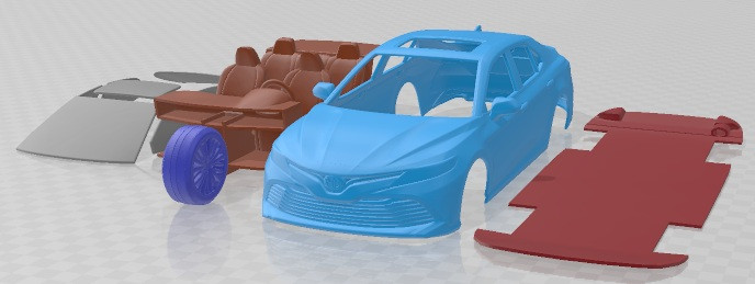 Toyota Camry XLE híbrido 2017 Coche imprimible Modelo de impresión 3D .c4d .max .obj .3ds .fbx .stl .blend
