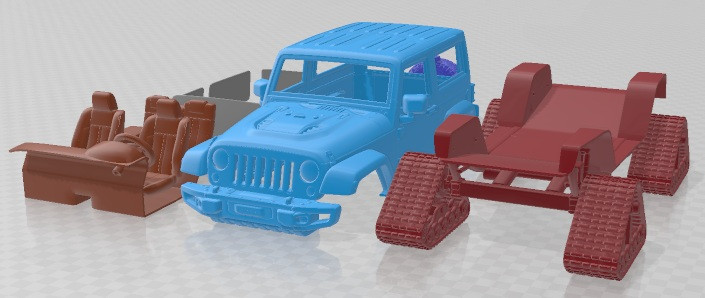 Jeep Wrangler Rubicon Recon Crawler JK 2017 Автомобиль для печати 3D Принт Модель .c4d .max .obj .3ds .fbx .stl .blend 
