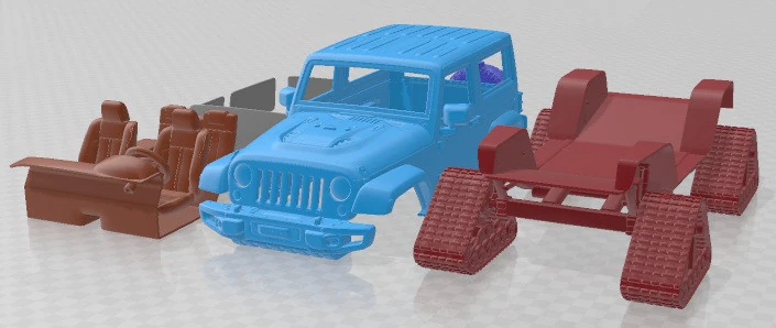 Jeep Wrangler Rubicon Recon Crawler JK 2017 Printable Car 3D Print Model .c4d .max .obj .3ds .fbx .stl .blend 