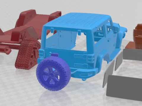 Jeep Wrangler Rubicon Recon Crawler JK 2017 Автомобиль для печати 3D Принт Модель