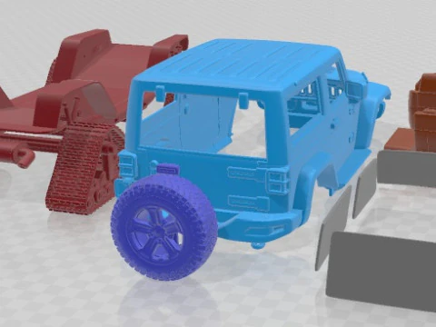 Jeep Wrangler Rubicon Recon Crawler JK 2017 Printable Car 3D Print Model