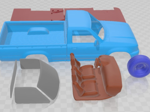 Распечатанный автомобиль Toyota Hilux 1988 года 3D Принт Модель