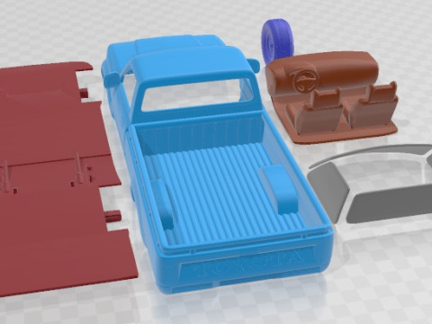 Распечатанный автомобиль Toyota Hilux 1988 года 3D Принт Модель