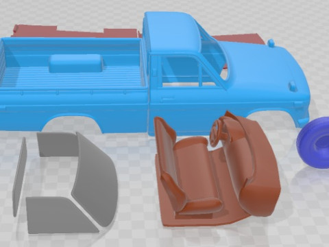 丰田 Hilux 1968 可打印汽车 3D 打印模型