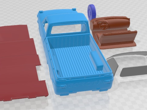 丰田 Hilux 1968 可打印汽车 3D 打印模型