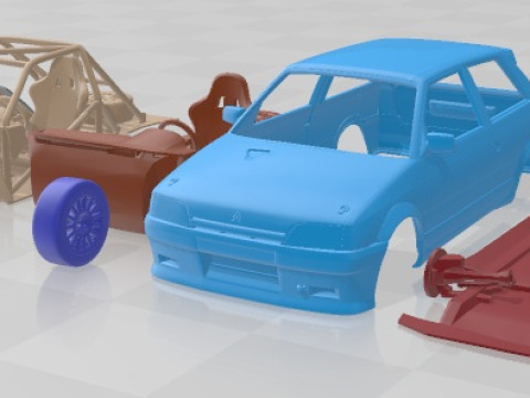 Citroen AX Mobil Cetak 1-2 Model Cetak 3D