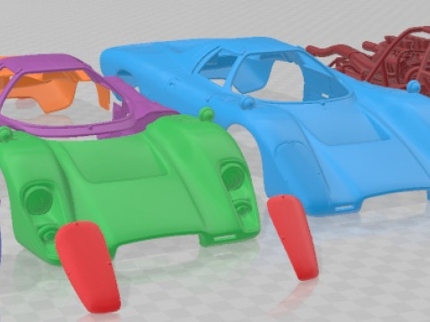 Coche imprimible de carrera del Gran Premio Mclaren M6 GT 1969 Modelo de impresión 3D