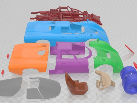 Coche imprimible de carrera del Gran Premio Mclaren M6 GT 1969 Modelo de impresión 3D