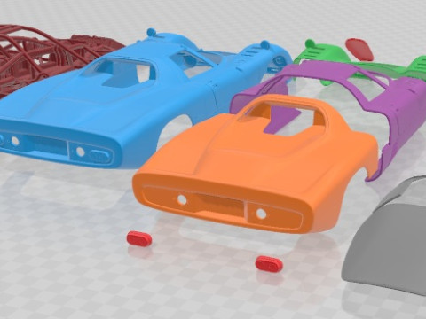 Coche imprimible de carrera del Gran Premio Mclaren M6 GT 1969 Modelo de impresión 3D