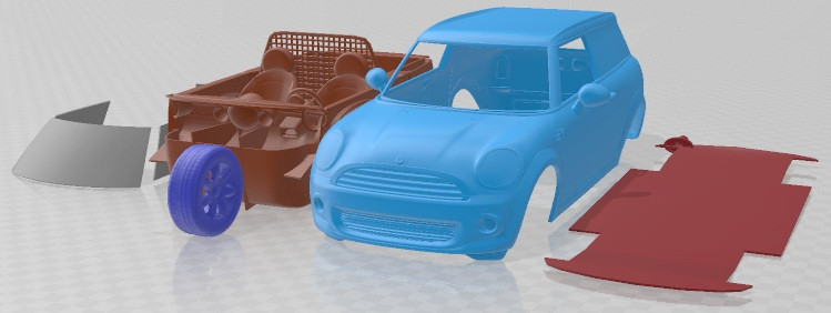 Автомобіль для друку Mini Clubvan 2013 року 3D Принт Модель .c4d .max .obj .3ds .fbx .stl .blend 