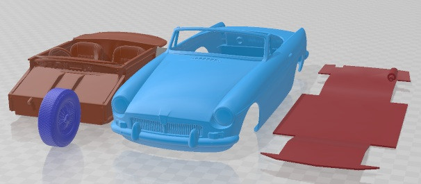 Voiture imprimable MG MGB 1962 Modèles 3D en vedette .c4d .max .obj .3ds .fbx .stl .blend 