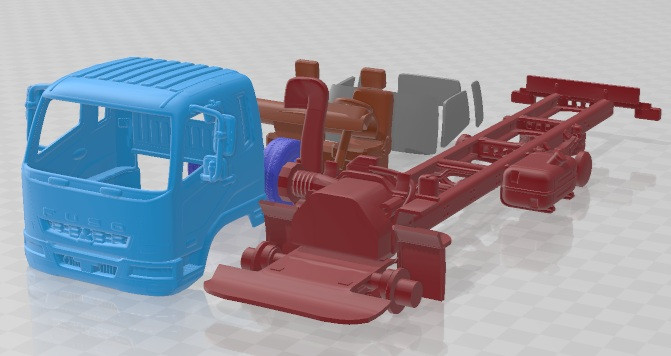 Mitsubishi Fuso FK13 2010 Printable Truck 3D Print Model .c4d .max .obj .3ds .fbx .stl .blend 