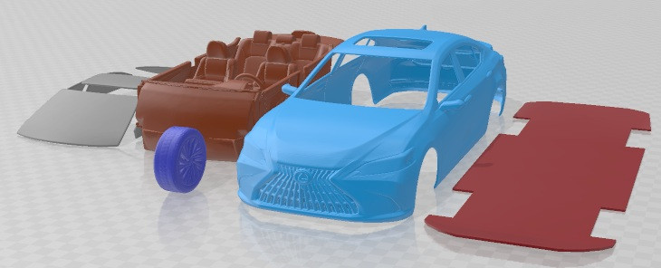 Автомобиль для печати Lexus ES Hybrid 2021 3D Принт Модель .c4d .max .obj .3ds .fbx .stl .blend 
