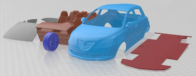 Lancia Ypsilon 2012 Printable Car 3D Print Model .c4d .max .obj .3ds .fbx .stl .blend