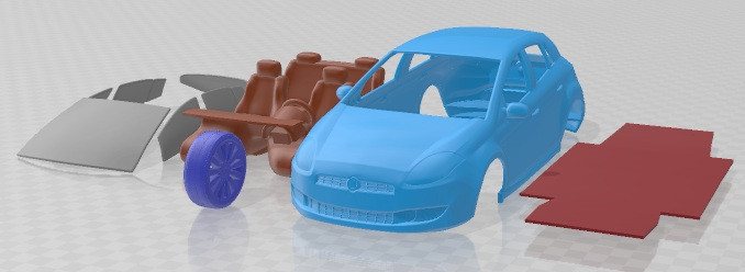 菲亚特 Bravo 2011 可打印汽车 3D 打印模型 .c4d .max .obj .3ds .fbx .stl .blend