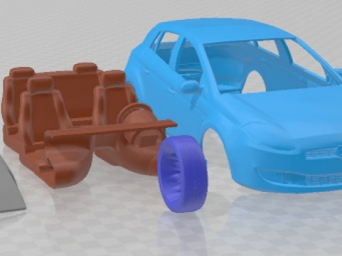 菲亚特 Bravo 2011 可打印汽车 3D 打印模型