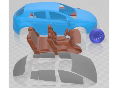 菲亚特 Bravo 2011 可打印汽车 3D 打印模型