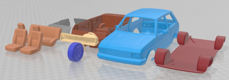 Carro imprimível Yugo Koral 55 Modelo de Impressão 3D .c4d .max .obj .3ds .fbx .stl .blend
