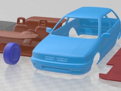 Auto stampabile Mitsubishi Colt 1988 Modello di stampa 3D
