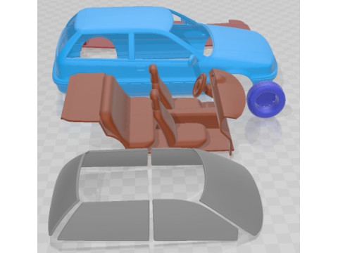 三菱 Colt 1988 可打印汽车 3D 打印模型