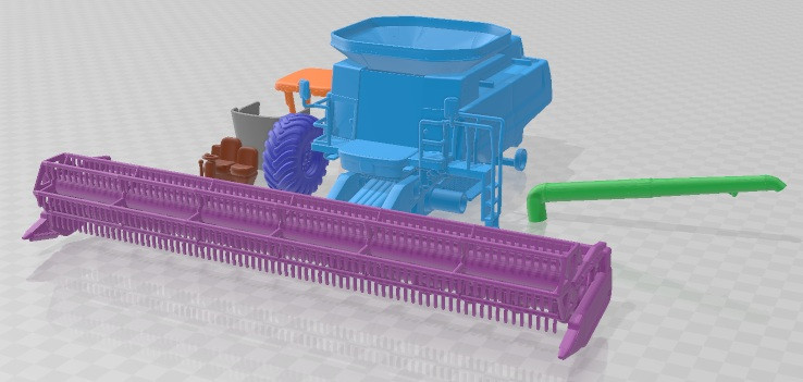 Cosechadora John Deere imprimible Modelo de impresión 3D .c4d .max .obj .3ds .fbx .stl .blend 