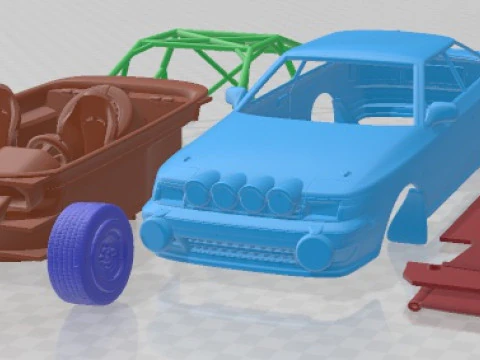 Toyota Celica 1985 STI 65 Ralli Yazdırılabilir Araba 3D Baskı Modeli