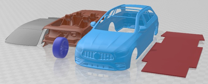 Автомобиль для печати Mercedes Benz E53 Estate AMG 2021 3D Принт Модель .c4d .max .obj .3ds .fbx .stl .blend 