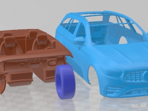 Автомобиль для печати Mercedes Benz E53 Estate AMG 2021 3D Принт Модель